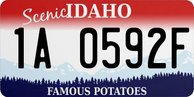 ID license plate 1A0592F