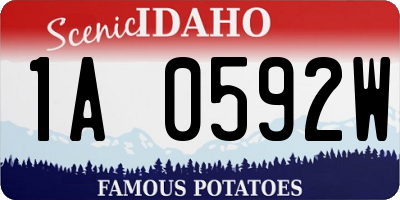 ID license plate 1A0592W