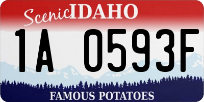 ID license plate 1A0593F