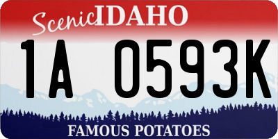 ID license plate 1A0593K