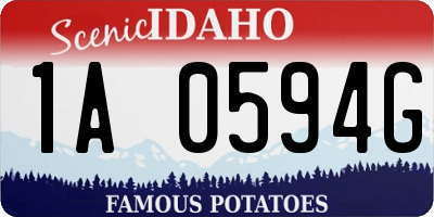 ID license plate 1A0594G
