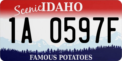 ID license plate 1A0597F