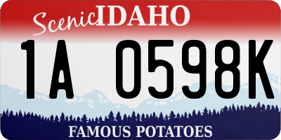 ID license plate 1A0598K