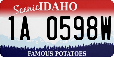 ID license plate 1A0598W