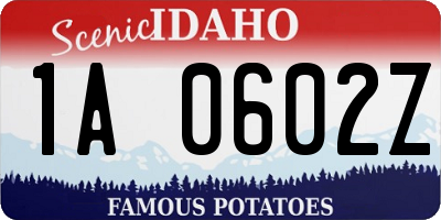 ID license plate 1A0602Z
