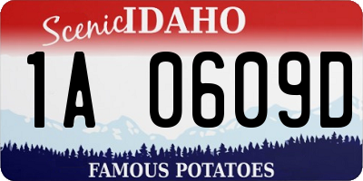 ID license plate 1A0609D