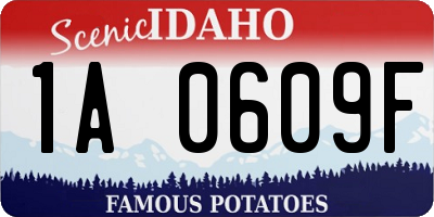 ID license plate 1A0609F