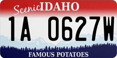 ID license plate 1A0627W