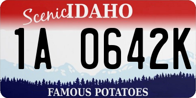 ID license plate 1A0642K