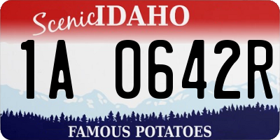 ID license plate 1A0642R