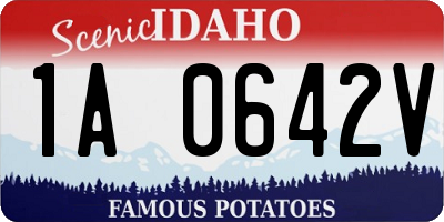 ID license plate 1A0642V