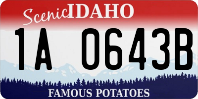 ID license plate 1A0643B