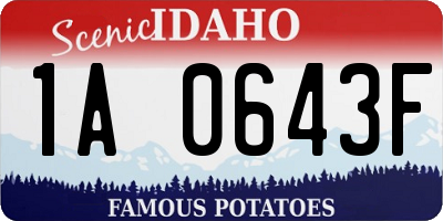 ID license plate 1A0643F