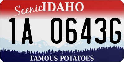 ID license plate 1A0643G
