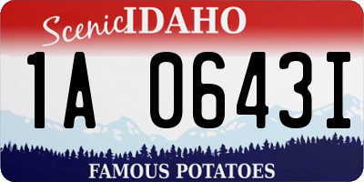 ID license plate 1A0643I
