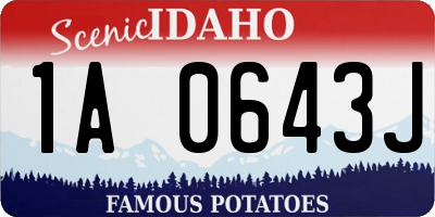 ID license plate 1A0643J