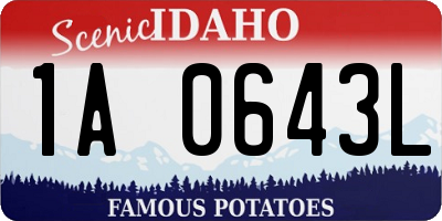 ID license plate 1A0643L