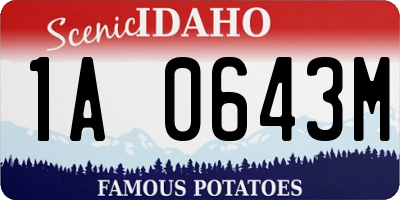 ID license plate 1A0643M