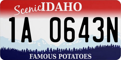 ID license plate 1A0643N