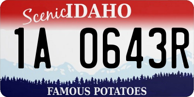 ID license plate 1A0643R