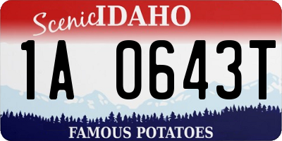 ID license plate 1A0643T