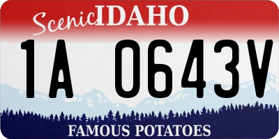 ID license plate 1A0643V