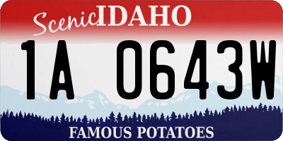 ID license plate 1A0643W