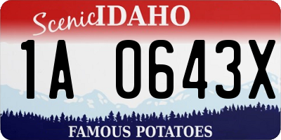 ID license plate 1A0643X