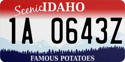 ID license plate 1A0643Z