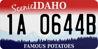 ID license plate 1A0644B
