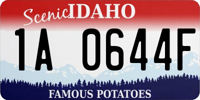 ID license plate 1A0644F