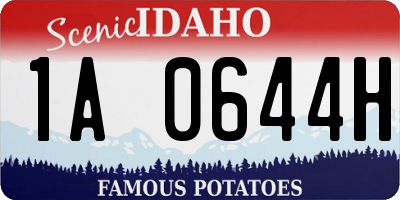 ID license plate 1A0644H