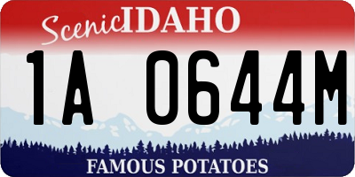 ID license plate 1A0644M