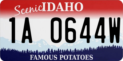 ID license plate 1A0644W