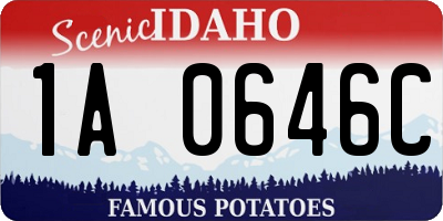 ID license plate 1A0646C