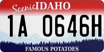 ID license plate 1A0646H