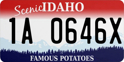 ID license plate 1A0646X