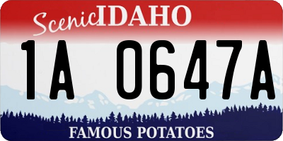 ID license plate 1A0647A