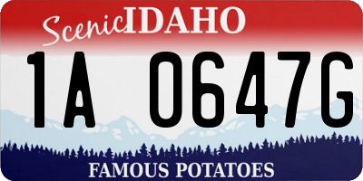 ID license plate 1A0647G
