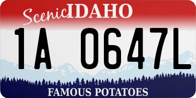 ID license plate 1A0647L