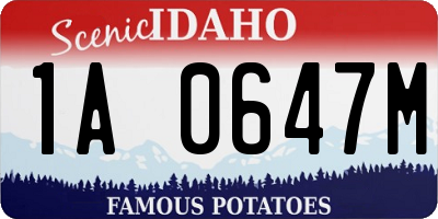 ID license plate 1A0647M