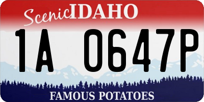 ID license plate 1A0647P
