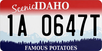 ID license plate 1A0647T