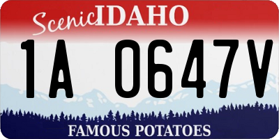 ID license plate 1A0647V