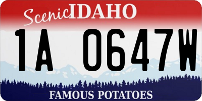 ID license plate 1A0647W