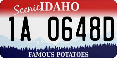 ID license plate 1A0648D