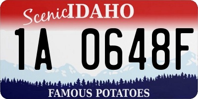 ID license plate 1A0648F