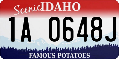 ID license plate 1A0648J