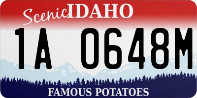 ID license plate 1A0648M