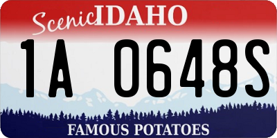 ID license plate 1A0648S